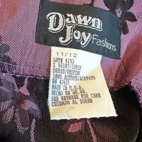 Dawn Joy Retro Y2K 2000s Sheath Mini Dress Floral Print Party Size Medium NWT Purple