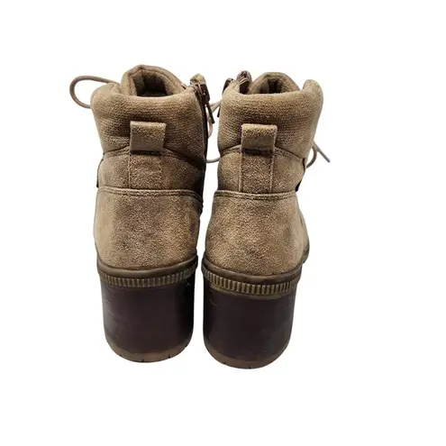 Crown Vintage Charley Ankle Combat Boots Side Zip Lace Up Brown Size 9.5