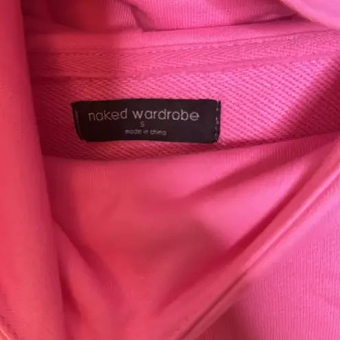 Naked Wardrobe Pink Stay Chilling Crop Sweatshirt Size S