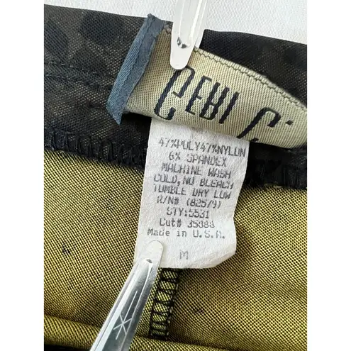 Geri C. 2 piece matching skirt set women's Medium green black floral VTG 90s