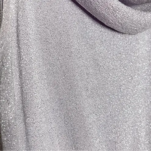 499 South Lavender Purple Shimmer Sleeveless Cowl Neck Blouse Top Size Large