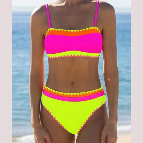 NWT Sexybody Neon Color Block Bandeau Strapless Bikini