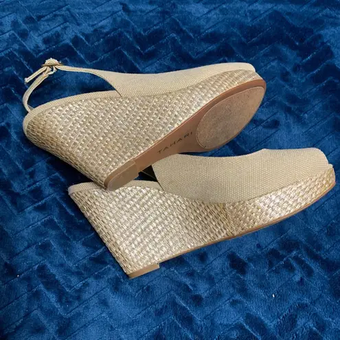 Tahari Women's Beige Wedge Heels Size 8.5