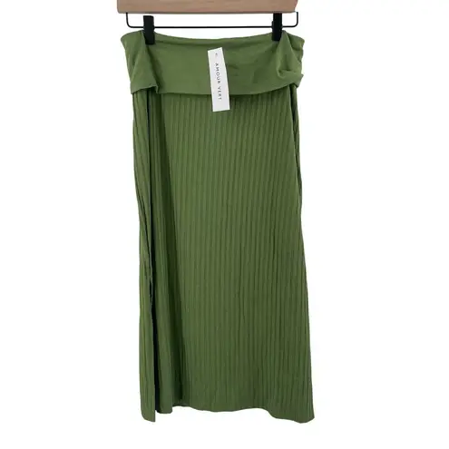 Amour Vert Skirt Large Zio Ribbed Rib Stretch Foldover Business Casual Work NWT