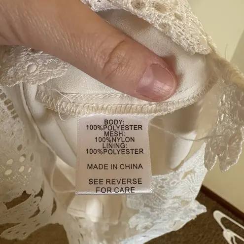 Lucy Paris ELAINE Ivory Lace Floral Mini Dress Size Small