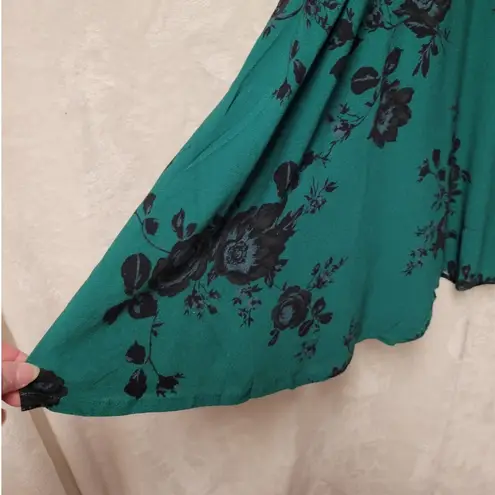 NWT Band of the Free Genevieve Emerald Black Floral Mini Dress Women's M Party Green Size M