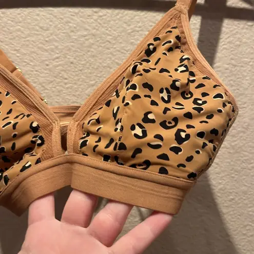 Lively Women’s Leopard Print Busty Bralette Size 1 or 32DD 32DDD 34D 34DD Tan