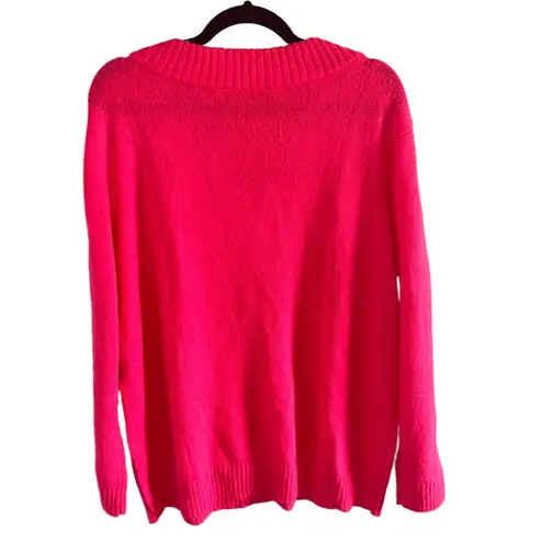 Eloquii  Hot Pink V Neck Pullover Sweater 14/16 Worn Only Once!