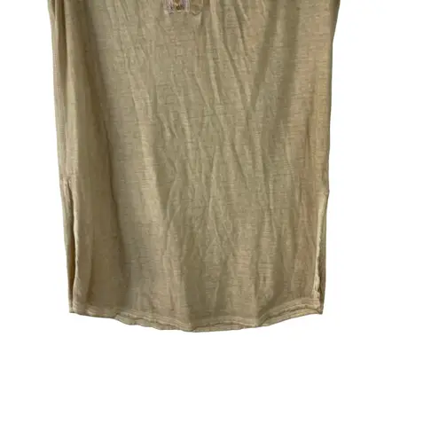 Aratta Silent Journey Women's Size Small Boho Tan Crochet Beaded Blouse