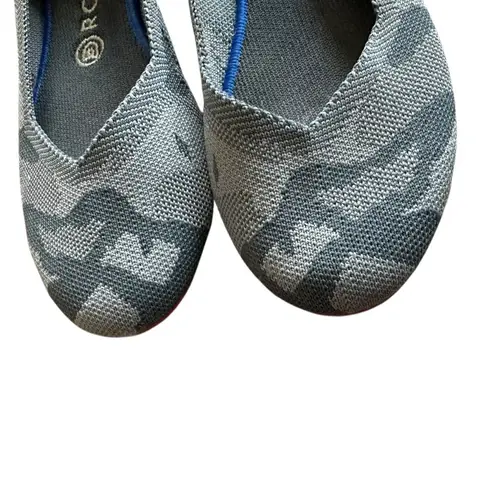 Rothy's The Flat Round Toe Grey Camo Retired Print Comfort Washable Size 8.5