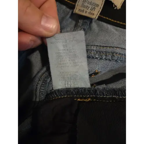 Democracy Declaration of Blue Denim Booty Lift Jeans, Cuffed Skinny Jeans, 10