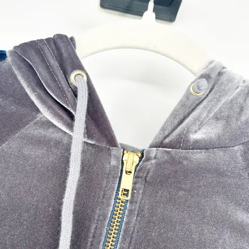 Aviator Nation Womens Rare Classic Relaxed Velvet 5 Stripe Zip Hoodie Size L - Image 4