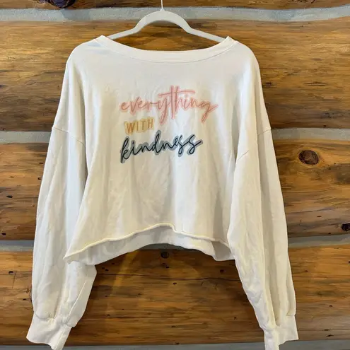 Grayson Threads Everything with Kindness Graphic Crop Pullover Sweatshirt - Image 3