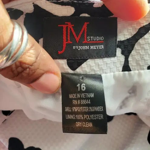 John Meyer Floral Pencil Skirt Suit 16 Black