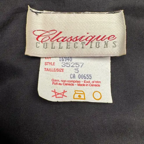 Classique Collections Women's Floral Vest Size S Pink Button V Neck Formal Black