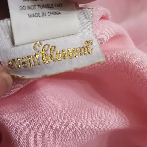 Elegant Pink Lace Trim Robe Size M/L By Event Blossom K INITIAL EUC!