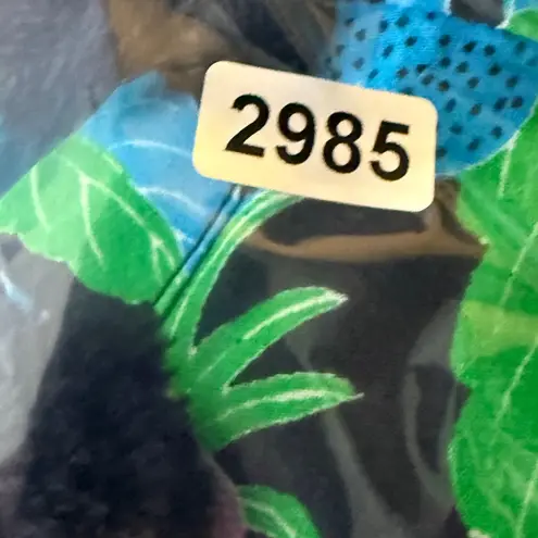 Figue Floral Print Mini Dress Long Sleeve Tassel Detail XS Black