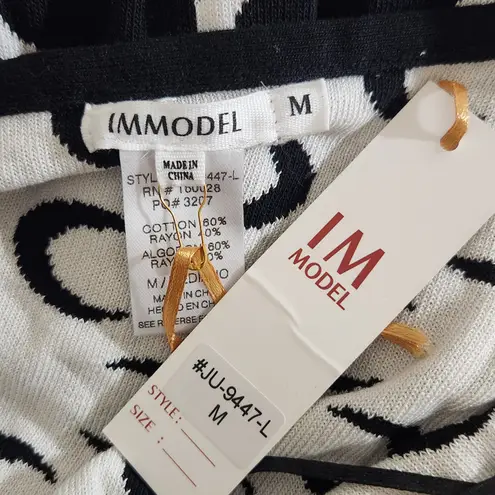 IMmodel Black and White Moon Print Jumpsuit NWT Sz Medium Knit Bodycon Jumpsuit