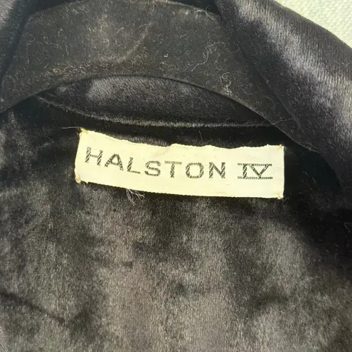 Halston IV Dorian Black Long Dress Wrap Size 10 Union Made Studio 54 1970s VTG