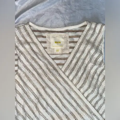 Maeve anthropologie beige and white striped towel-like tank top