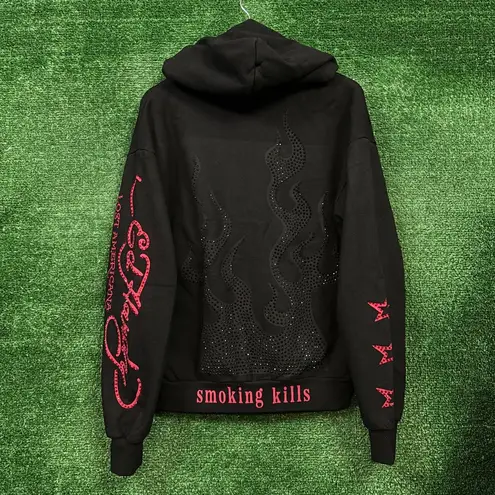 Ed Hardy x Machine Gun Kelly Lost Americana Oversized Zip-Up Hoodie Medium - Image 3