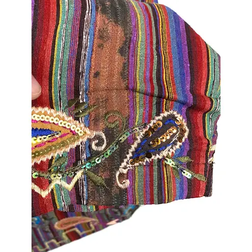 National Geographic Open Front Blazer Womens L Colorful Silk Boho Hippie Artsy - Image 6