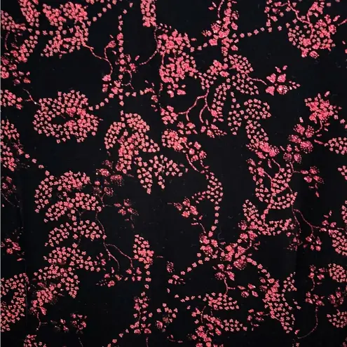 Another Thyme Size Large Maxi Velvet Dress Sparkly Red Floral Whimsigoth Black