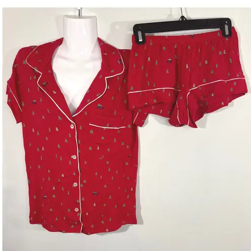 Eberjay Eberjey Gisele Printed Short PJ Set Red Christmas Holidays XS NEW W/ Tags - Image 14