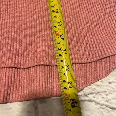 Calvin Klein Dusty Rose Ribbed Mock Neck Sweater Casual Long Sleeve Knit Top Pink