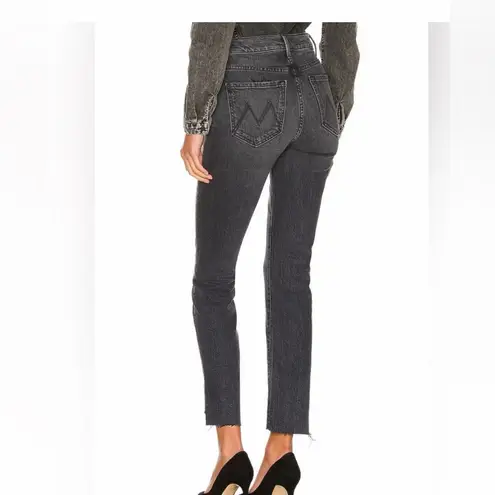 Mother High Waisted Rascal Ankle Step Fray Jeans Night Garden Size 26 Gray