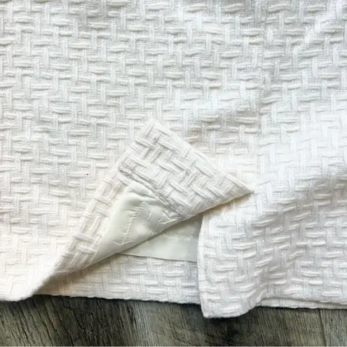 Carlisle Collection Designer Wool Cream Pencil Skirt Woven Textured Off White 8 - Image 5