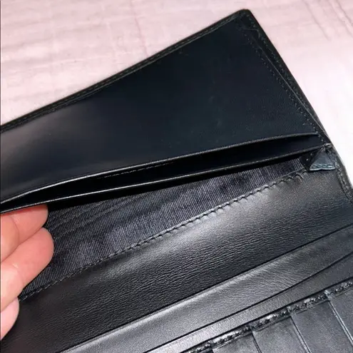 Salvatore Ferragamo Black Leather Long Wallet