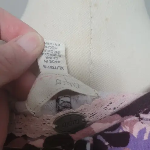 cupio floral tie waist dolman tee size xl