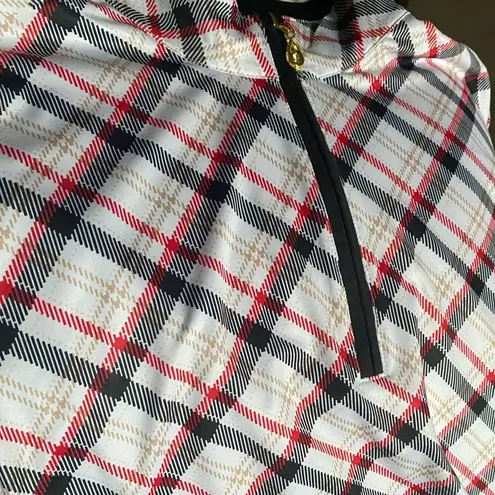 SANSOLEIL SOLCOOL
PRINT ZIP MOCK. AVERY PLAID
BLACK | SPF 50 size M Size M