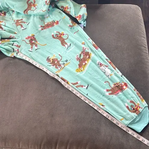 Nick & Nora Adult Teen Unisex Fleece One Piece Sock Monkeys Pajama Size XXL NEW