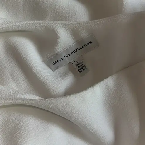 Dress the Population NWOT Tiff One-Shoulder Midi Dress white L