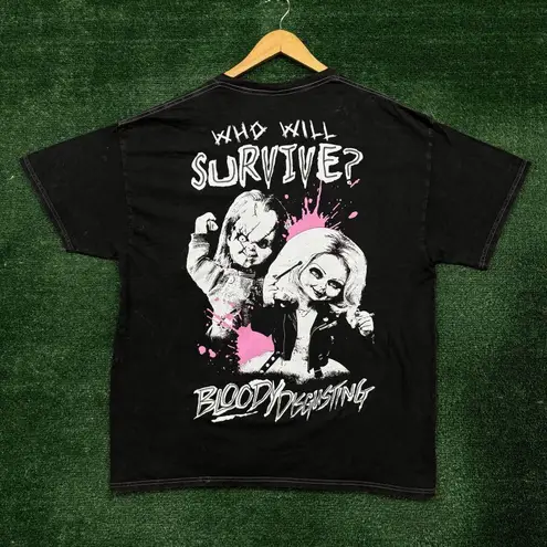 Bloody Disgusting x Bride of Chucky Horror Mineral Wash T-Shirt Size Large