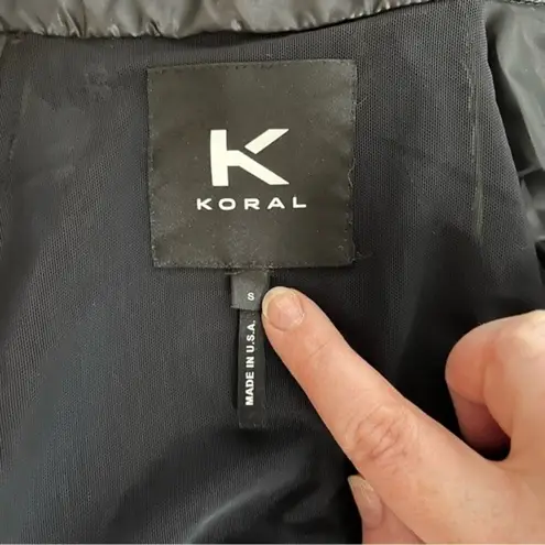 Koral Womens size S Black Reptile Print Janus Python Full Zip Jacket Gym Lined