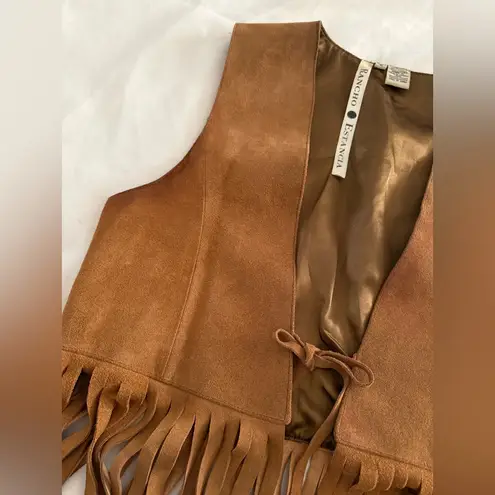 Rancho Estancia Fringe Cross Leather Vest