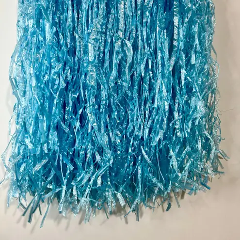 Adult Adjustable Hawaiian Hula Grass Skirt Blue One Size EUC Floral Luau
