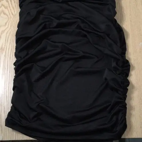 Womens Super Sexy Vntg Ruched Ring Open Slit Dress Black Size Medium