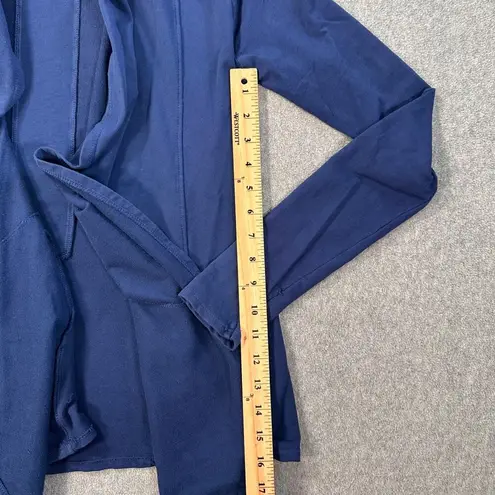 Splits Fifty Nine Open Front Drape Cardigan Top Women's Small Navy Blue Terry