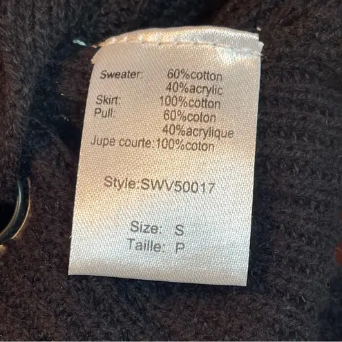 Elan Nia Sleeveless Shirt Sweater Vest Dress Navy Blue White Sz Small