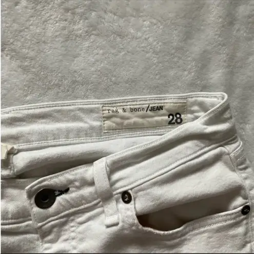 Rag and Bone  White Distressed Dre Capri Pants