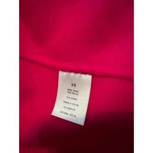 Talbots  Double-Face Wing Collar Wool Blend Jacket Fuschia Hot Pink Size XS