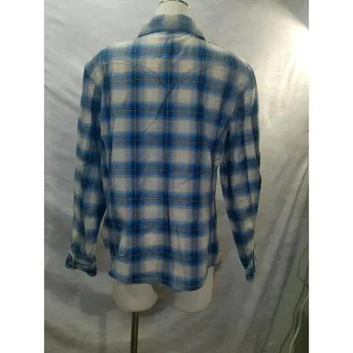 Diane Gilman western style long sleeve blouse with floral embroidery Size 1X