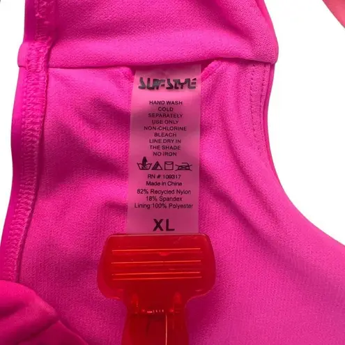 Surf Style Pink Ombre One Shoulder Bikini Top Size XL