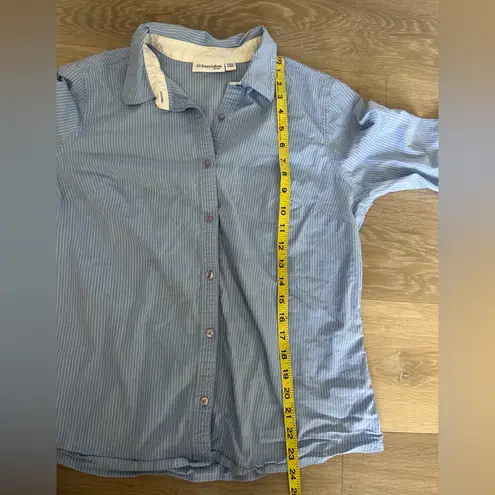st. john's bay St. John’s Bay Blue Striped Button Down Shirt
