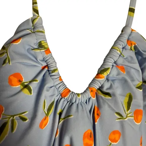 Seafolly Summer Crush Bandeau Halter Blue Citrus Fruit One Piece Swimsuit Size 8