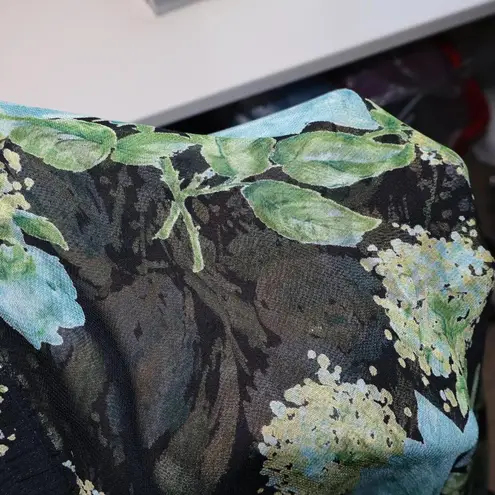 Coldwater Creek Reversible Floral Maxi Skirt Chiffon Boho Whimsigoth Fairy Retro Prairie Sz M